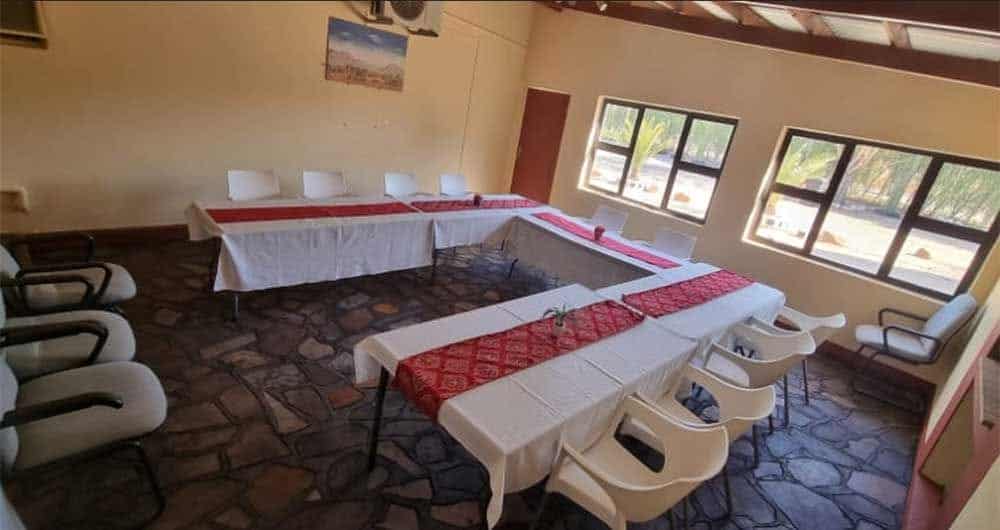 Conference room set with tables and chairs