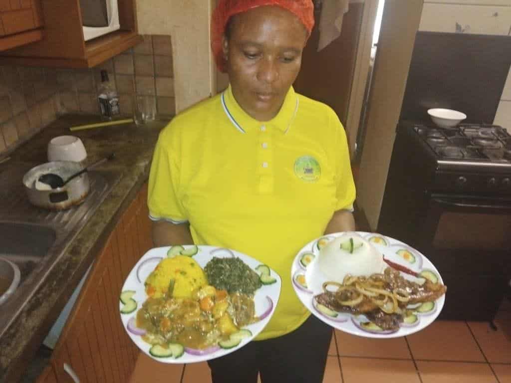 Plating up in the kitchen