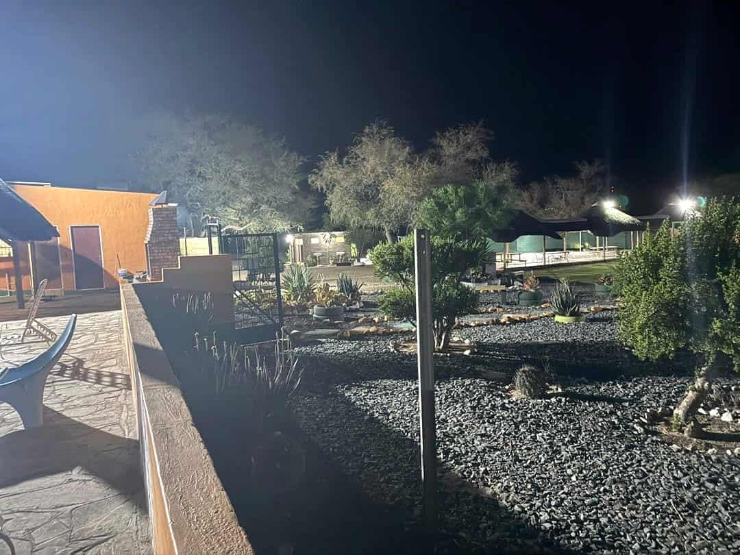 Night path past the pool