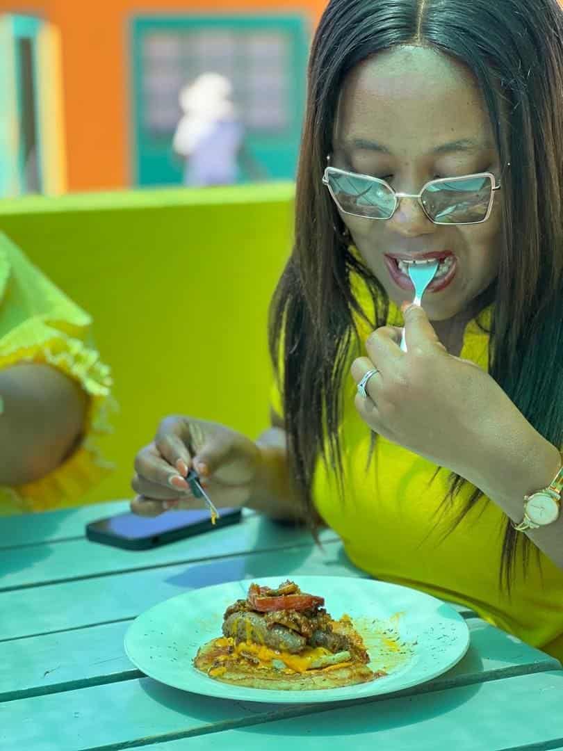 Tasting a plate on the patio