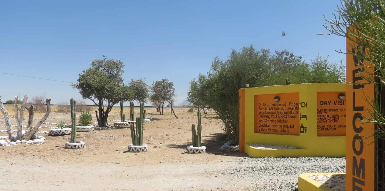 Welcome boards at the property entrance