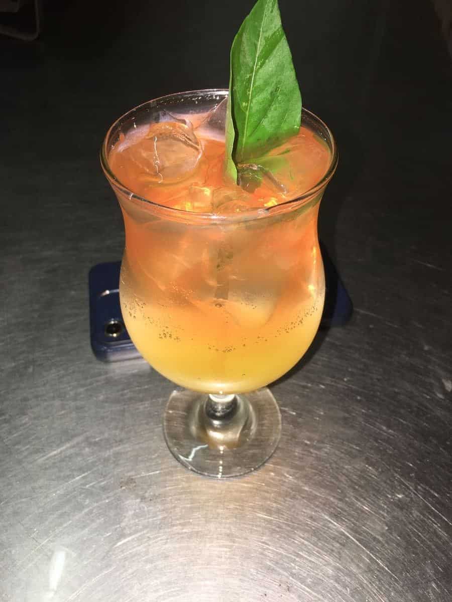 Sunset cocktail in a tall glass