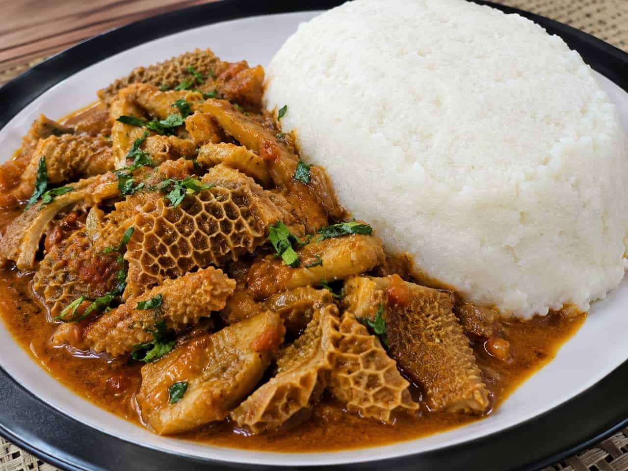 Matangara stew served with white rice