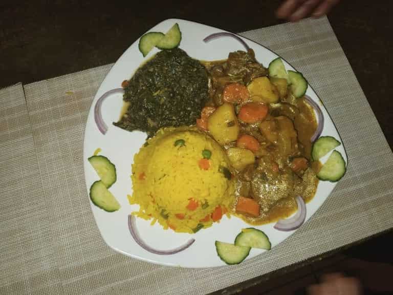 Pap and spinach served the traditional way